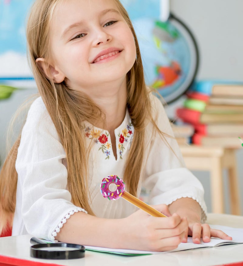 Planet Pens قلم كوكب الورود على شكل دونات - قلم جاف فريد للأطفال والبالغين، مزين برشات ملونة، قلم فني لكتابة الحلوى لتزيين المدرسة والمكتب - Image 5